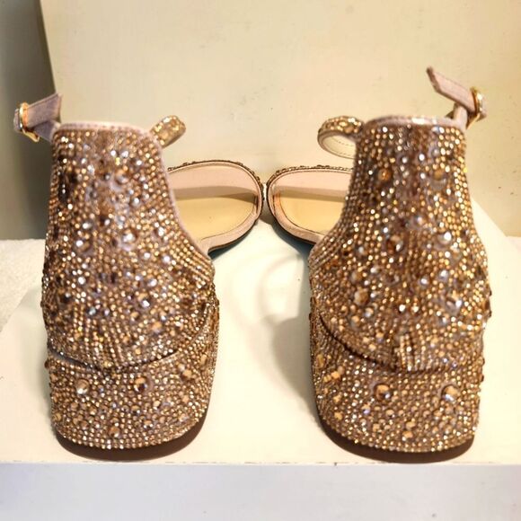 Brand New Betsey Johnson "Grant" Rose Gold Crystal Strappy Sandals SZ.8.5 $109 - Picture 7 of 10